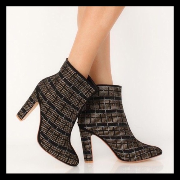 ❤️SIZE 7 Crystal Embellished Block Heel Booties - Picture 2 of 8